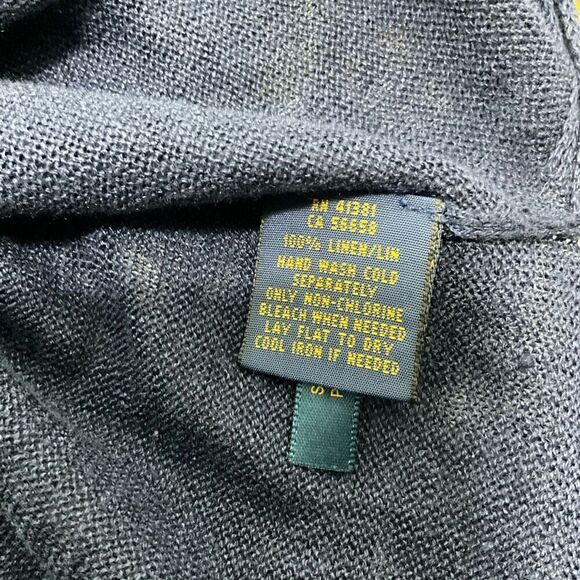 POLO RALPH LAUREN 100% Linen Long Sleeve V-Neck Sweater - Picture 5 of 5